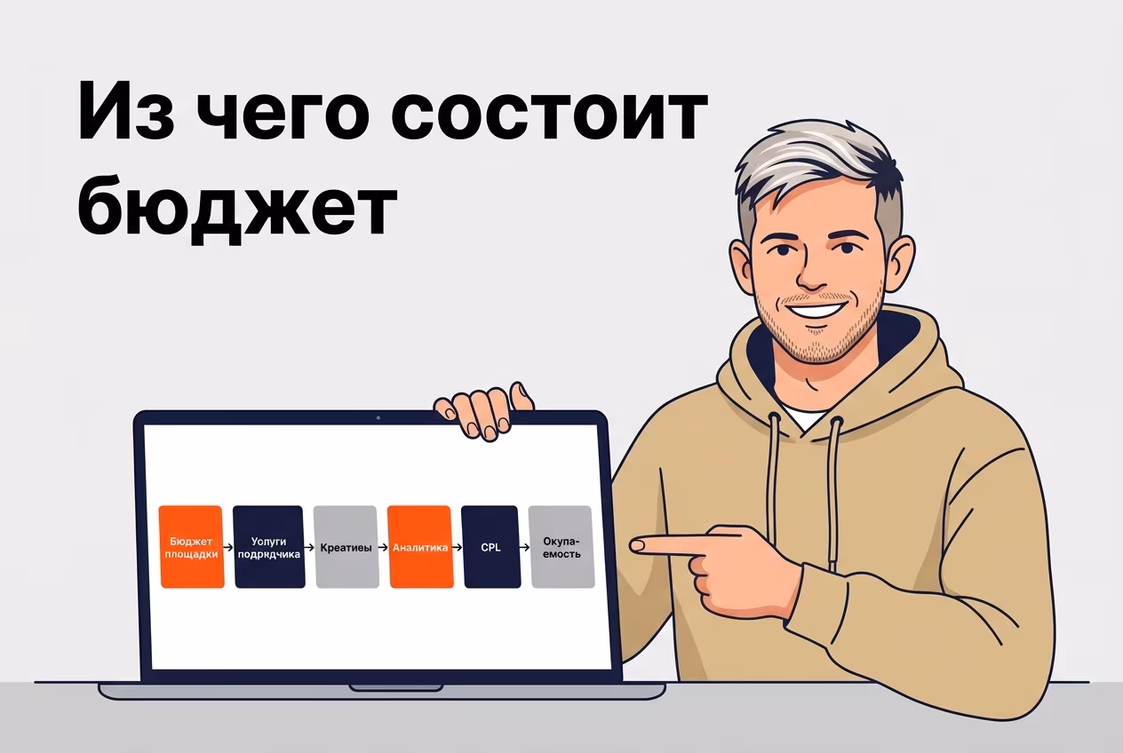 Схема бюджета таргетированной рекламы с CPL и окупаемостью