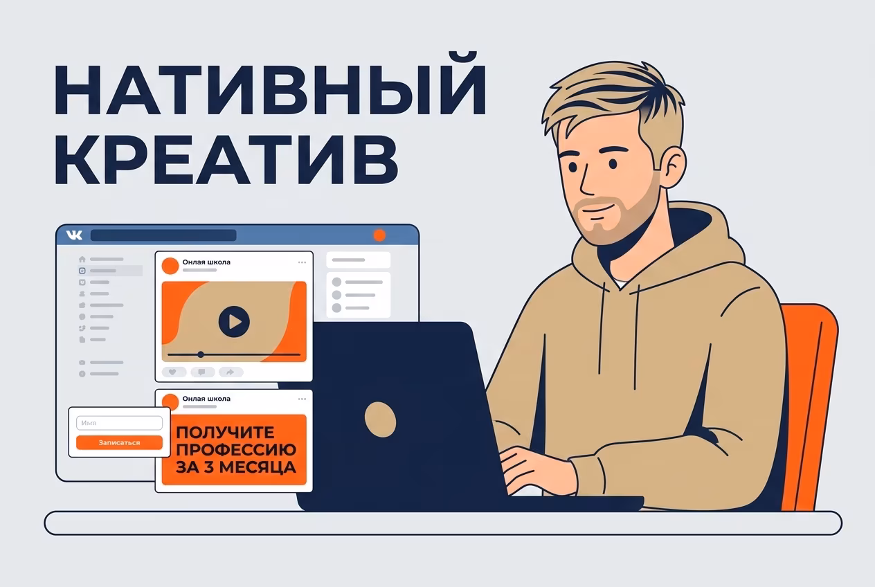 Нативные креативы для онлайн-школы в рекламе ВКонтакте